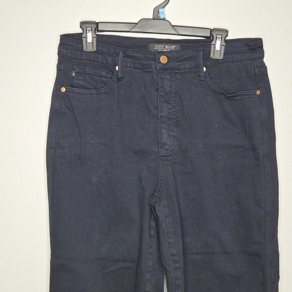 Judy Blue JB88807  Wide Leg  Jeans Women's 13/31 Black Garment Dyed Cropped - Picture 2 of 7